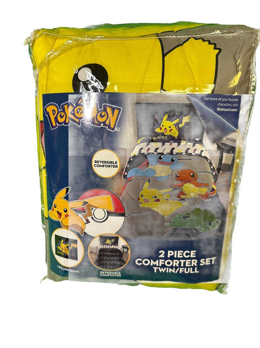 Comforter Set Pokemon Reversible & Sham 2-Piece Set Twin/ Full New in Package