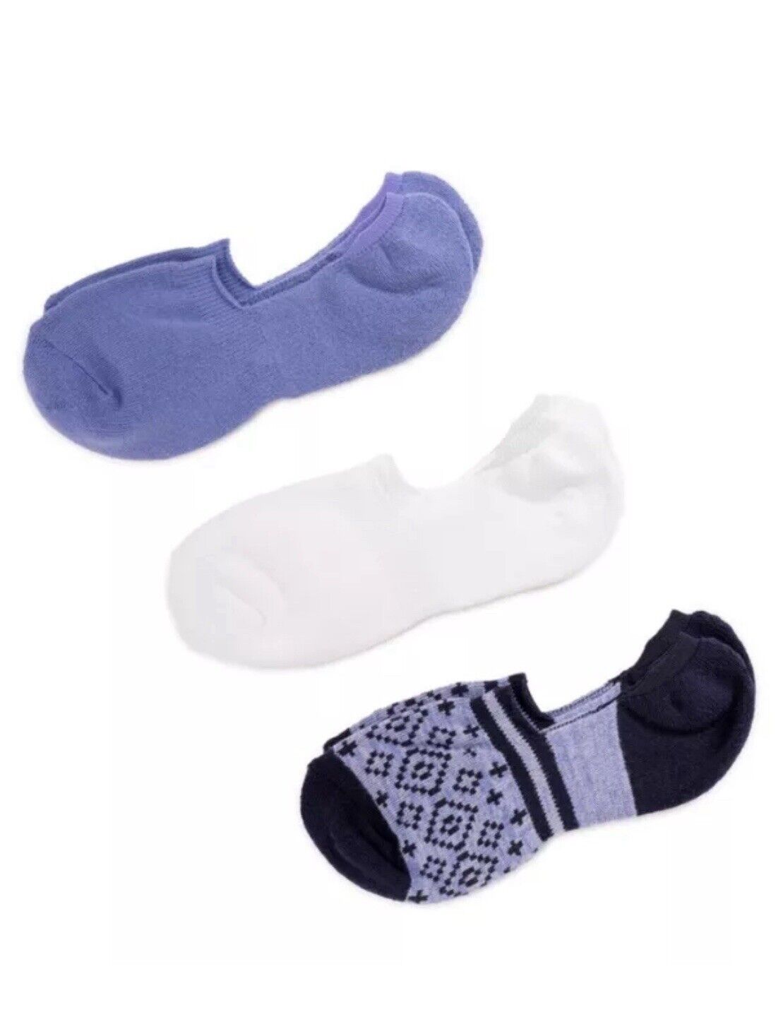 MUK LUKS Womens Cushioned No Show Ribbed Arch Socks - 3 Pair Pkg- NWT