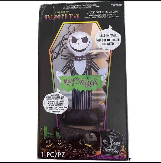 Disney 18 in Inflatable Airdorable Jack Skellington 227972 Gemmy NEW