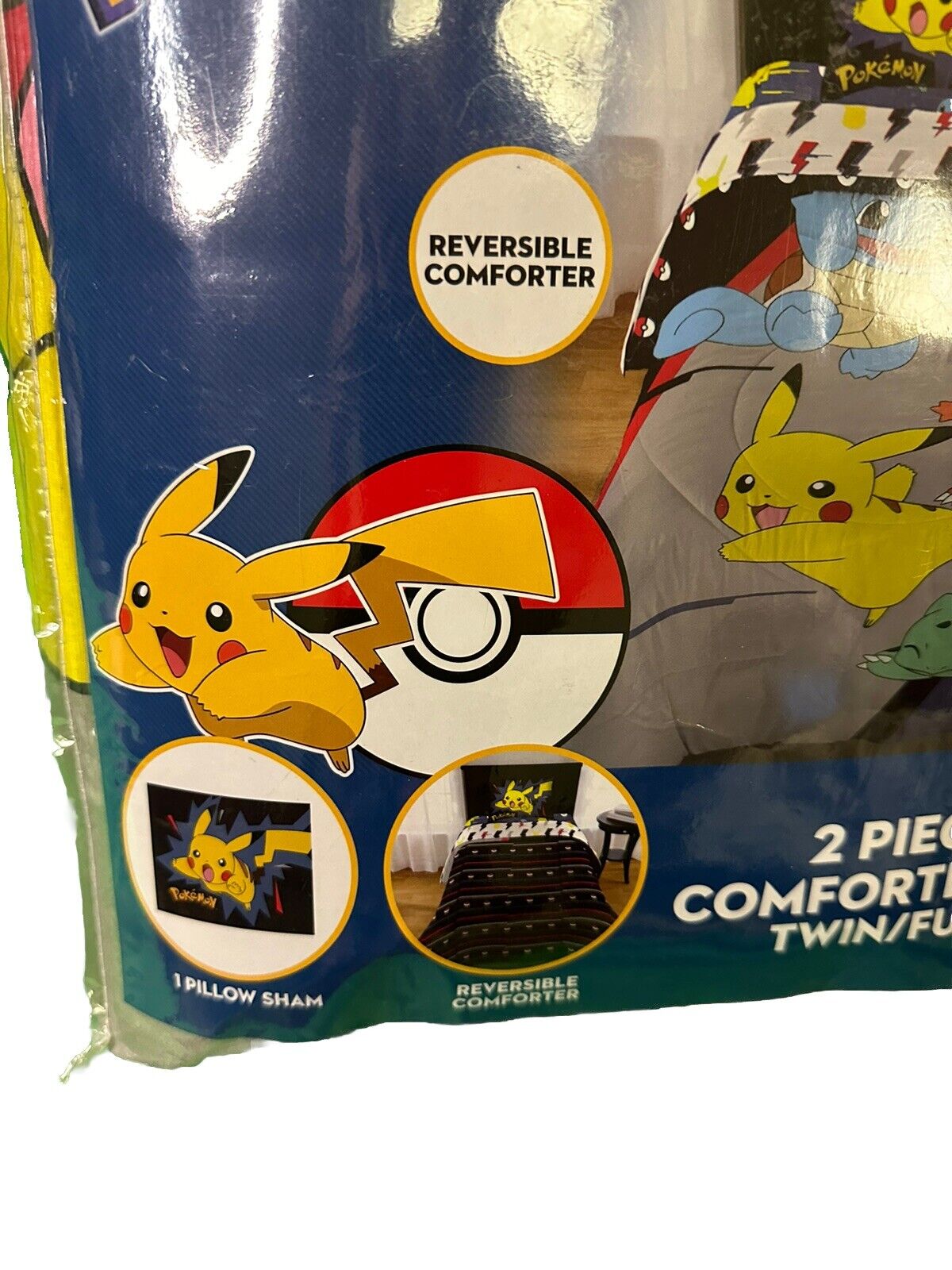 Comforter Set Pokemon Reversible & Sham 2-Piece Set Twin/ Full New in Package