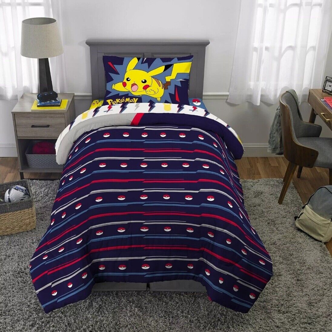 Comforter Set Pokemon Reversible & Sham 2-Piece Set Twin/ Full New in Package