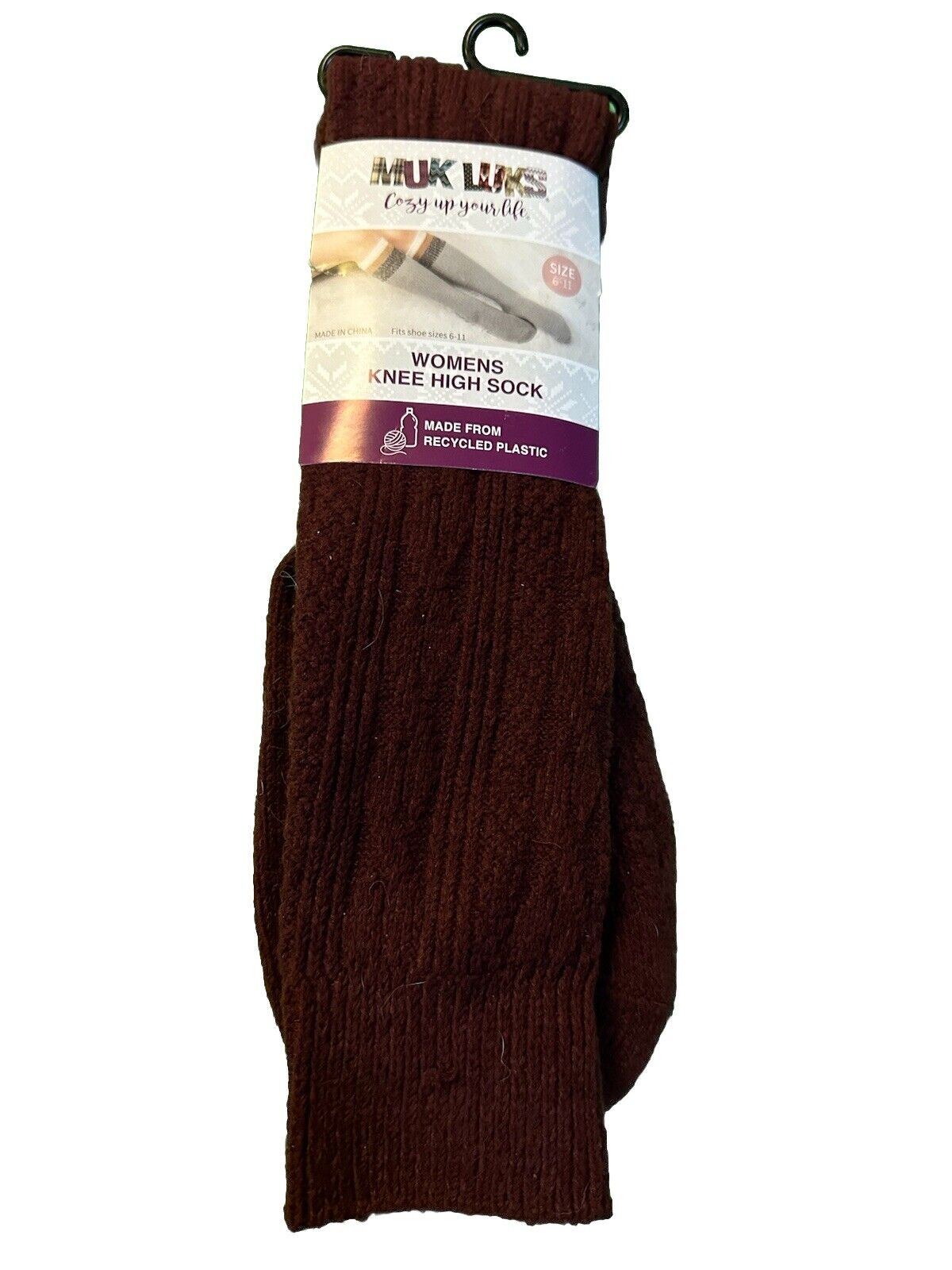 MUK LUKS Women’s Knee High Socks Sizes 6-11 Polyester • Dark Red