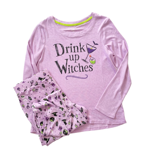 Women's Halloween Pajamas sleepwear Set Drink Up Witches Purple Size S/CH NWT