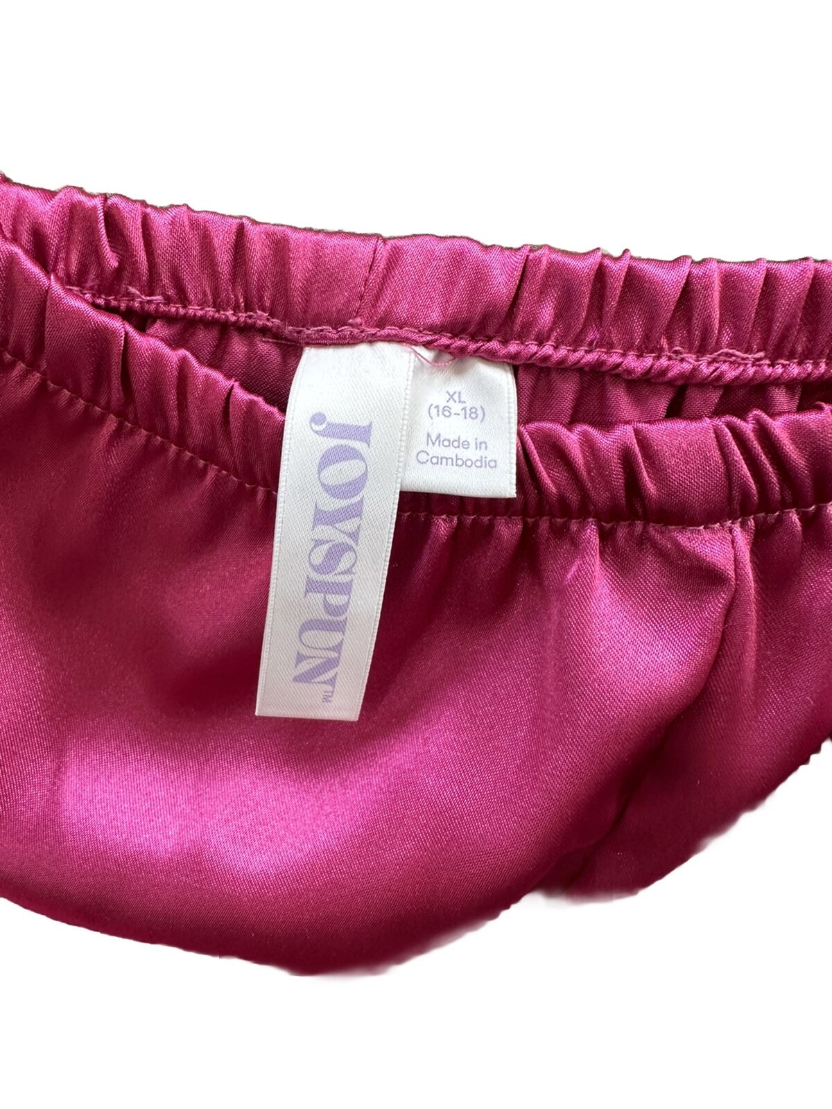 Joyspun Womens Pink Satin Pajamas 2pcs Pajama Set w/ Sexy Cami Shorts Set XL