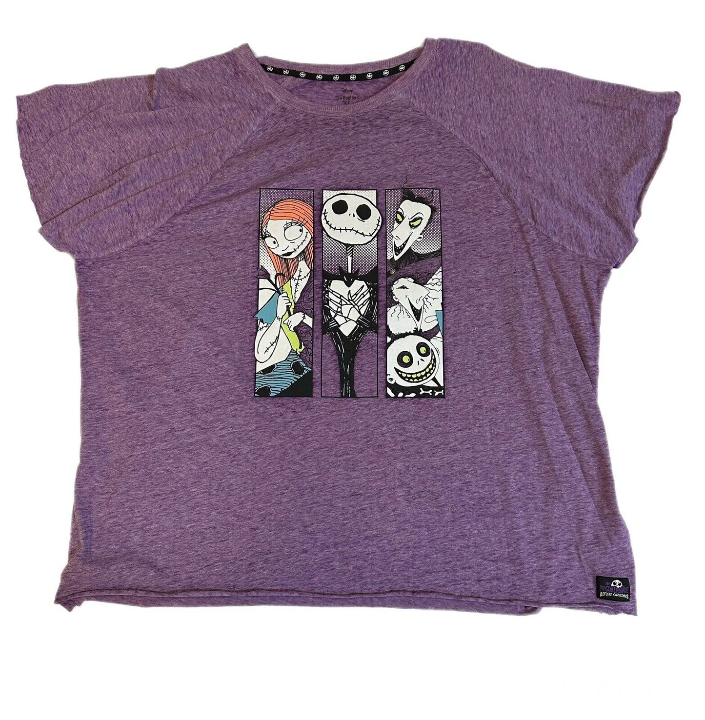 Disney Nightmare Before Christmas Jack Skellington  Sally T-Shirt Purple Size XL
